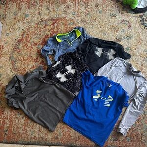 Under Armour Kids' Blue, Black, and Gray Polos